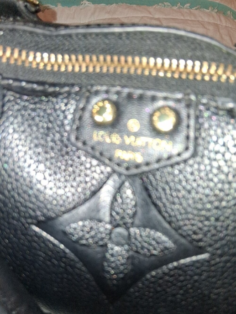 Black Embossed Monogram Purse with Leopard Side Panels, **No Bundle, Firm Price* - Picture 8 of 16